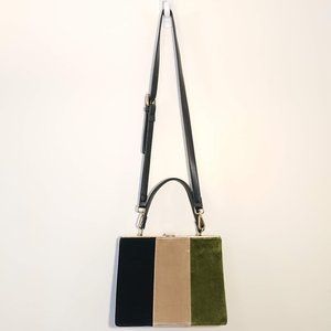 Velvet Tri-block Clasp Purse